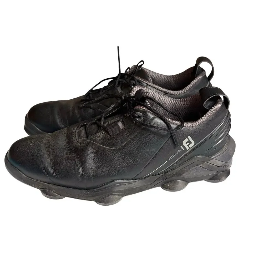 FootJoy Tour Alpha Golf Shoes Black Leather Men's Size 10